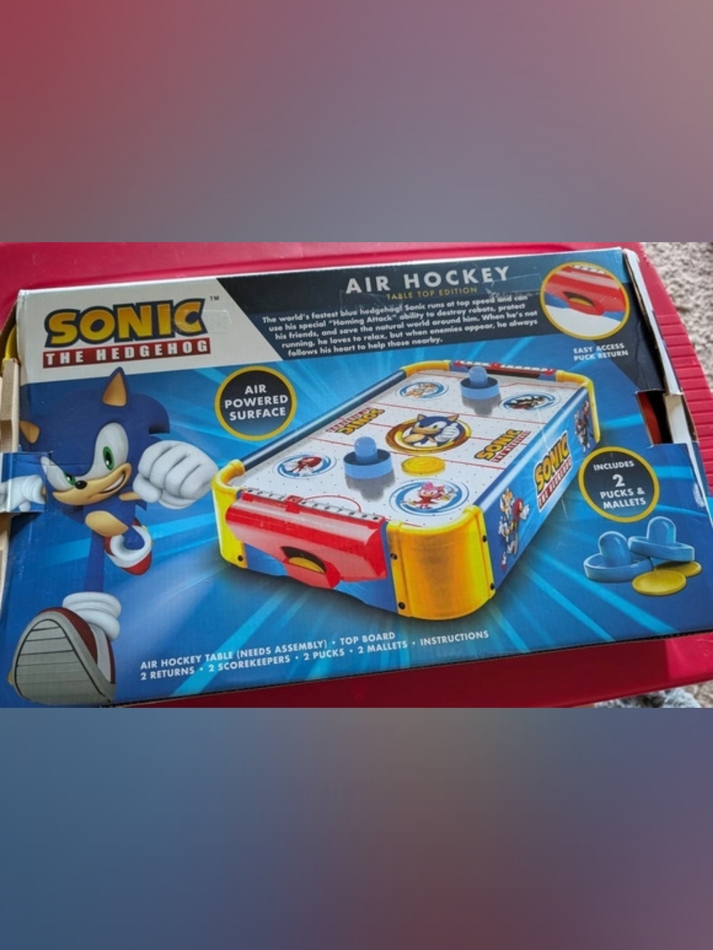 Sonic the Hedgehog Air Hockey Table Top Edition Tabletop Air Hockey Game